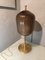 Große Stehlampe aus satiniertem Messing & geriffeltem Milchglas 4