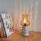 Portuguese Rustic White Ceramic & Amber Glass Table Lantern, 1950s 5