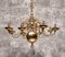 Dutch Solid Brass Candle Chandelier, Image 1