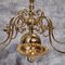 Dutch Solid Brass Candle Chandelier, Image 8