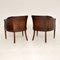 Leather & Wood Armchairs or Desk Chairs, Set of 2 9