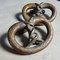 Vintage Bronze Push and Pull Bakery Door Handle Pretzel, 1960s 1