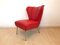 Restored Tubular Metal & Leatherette Ear Chair from Drabert 12