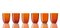 Idra Orange Water Glasses by Nason Moretti, Set of 6 1