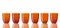 Idra Orange Water Glasses by Nason Moretti, Set of 6, Image 1