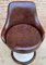 Space Age Swivel Chairs in Original Brown Leather, Plastic and Wood, 1960s, Set of 4 8