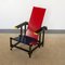 Minimalist Rood Blauwe 635 Armchair by Gerrit Thomas Rietveld for Cassina, 1960s, Image 1