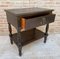 Early 20th Century Spanish Walnut Work Side Table with Large Single Drawer, Image 6