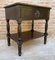 Early 20th Century Spanish Walnut Work Side Table with Large Single Drawer, Image 2