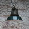 French Industrial Green Enamel, Cast Iron and Clear Glass Pendant Lamp from Sammode 5