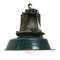 French Industrial Green Enamel, Cast Iron and Clear Glass Pendant Lamp from Sammode 1