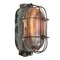 Industrial Cast Iron & Striped Glass Wall Lamp from Holophane, Image 1