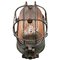 Industrial Cast Iron & Striped Glass Wall Lamp from Holophane 4