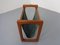 Danish Magazine Rack in Teak and Suede, 1960s 9