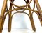 Taburete francés de bambú y ratán, años 50, Imagen 11