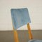 Sessile Oak, Foam, Velvet & Aluminium Chairs, Italy, 1950s, Set of 6 4