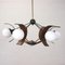 Ceiling Lamp in Wood, Metal, Glass & Brass, Italy, 1950s-1960s, Image 1