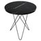 Tall Mini Black Marquina Marble and Black Steel O Side Table by Ox Denmarq 1