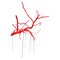 Sculpture de Branches Suspendues Rouge Fait Main par Le Jellyfish 1