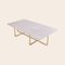 Large White Carrara Marble and Brass Ninety Table by Ox Denmarq 2