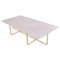 Large White Carrara Marble and Brass Ninety Table by Ox Denmarq 1