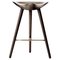 Brown Oak and Brass Counter Stool by Lassen 1