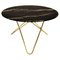 Big Black Marquina Marble and Brass O Coffee Table by Ox Denmarq 1