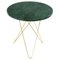 Tall Mini Green Indio Marble and Brass O Side Table by Ox Denmarq 1