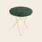 Tall Mini Green Indio Marble and Brass O Side Table by Ox Denmarq 2