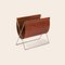 Cognac Leather and Steel Maggiz Magazine Rack by Ox Denmarq 2