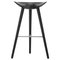 Tabouret de Bar Noir en Hêtre et Acier Inoxydable par Lassen 1