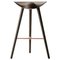 Brown Oak and Copper Bar Stool by Lassen, Image 1