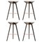 Brown Oak and Copper Bar Stools by Lassen, Set of 4 1