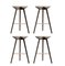 Brown Oak and Copper Bar Stools by Lassen, Set of 4 2