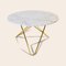 Big White Carrara Marble and Brass O Table by Ox Denmarq 2