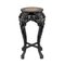 Carved Chinese Ebony Vase Stand with Marble 5