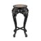 Carved Chinese Ebony Vase Stand with Marble, Image 5