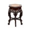 Carved Chinese Mahogany Vase Stand with Marble 4