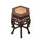 Carved Chinese Mahogany Vase Stand with Marble 2