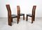 Wood & Leather Chairs by Mario Marenco for Mobil Girgi, Italy, 1970s, Set of 4 5