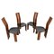 Wood & Leather Chairs by Mario Marenco for Mobil Girgi, Italy, 1970s, Set of 4, Image 1