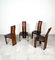 Holz & Leder Stühle von Mario Marenco für Mobil Girgi, Italien, 1970er, 4er Set 8