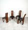 Wood & Leather Chairs by Mario Marenco for Mobil Girgi, Italy, 1970s, Set of 4, Image 8