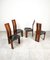 Holz & Leder Stühle von Mario Marenco für Mobil Girgi, Italien, 1970er, 4er Set 6