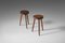 Oak High Tapered Leg Stools, Set of 2, Image 3