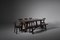 Skulpturaler Tisch & Bänke aus gebeiztem Ulmenholz, 3er Set 10