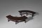 French Stained Ash Wooden Table & Curved Benches, Set of 3 4