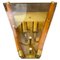 Modernist Italian Glass Wall Sconce in Wood and Brass, 1980s 1