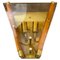 Modernist Italian Glass Wall Sconce in Wood and Brass, 1980s, Image 1