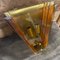 Modernist Italian Glass Wall Sconce in Wood and Brass, 1980s, Image 3